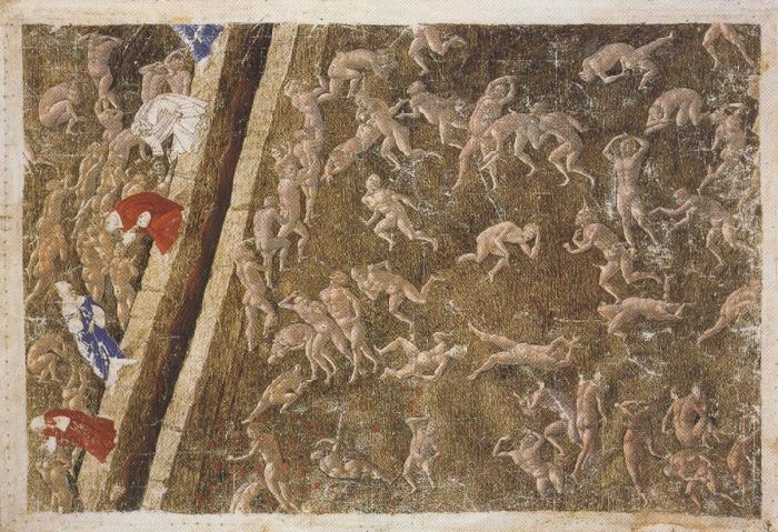 Sandro Botticelli The violent opposing Divine odrder in the fiery sands (mk36)